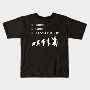 I Came I Saw I Leveled Up Gamer Video Games Fan Kids T-Shirt